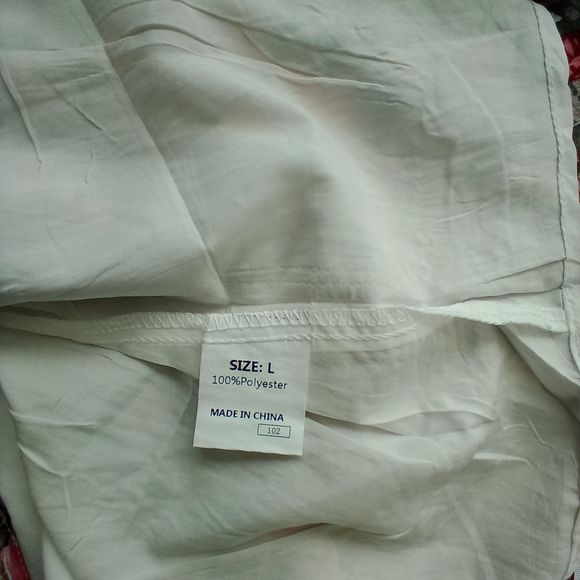 FLORAL Women's Chiffon Shirt Loose V Neck Long Sleeved Size Large - Picture 2 of 6